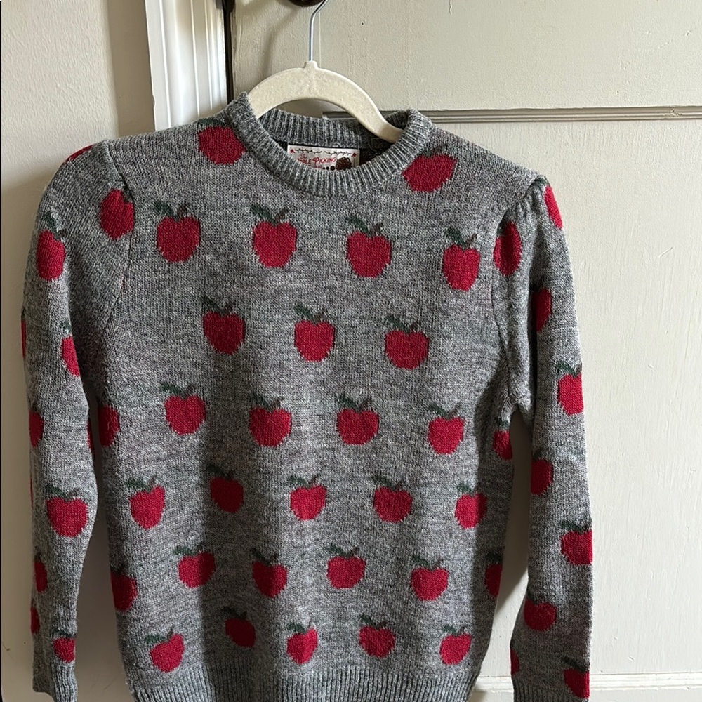 Gray Apple Pattern Sweater